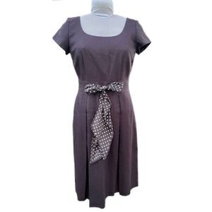 Talbots Silk Blend Short Sleeve Polka Dot Tie at Waist Sz. 8 Textured Spring
